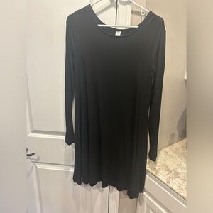 Old Navy Tee Shirt Dress Long Sleeve Black Medium
